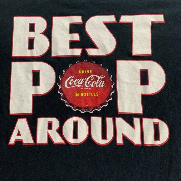 Y2K 2010s Coca-Cola Best Pop Around Dad Joke Oversized Soda Graphic Tee - Picture 7 of 11